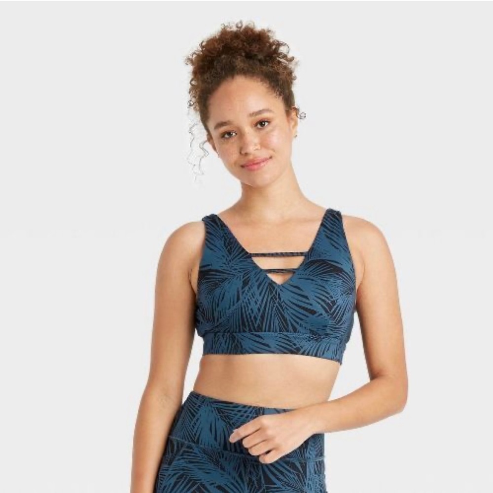 Women's Printed Sports Bra - JoyLab Blue